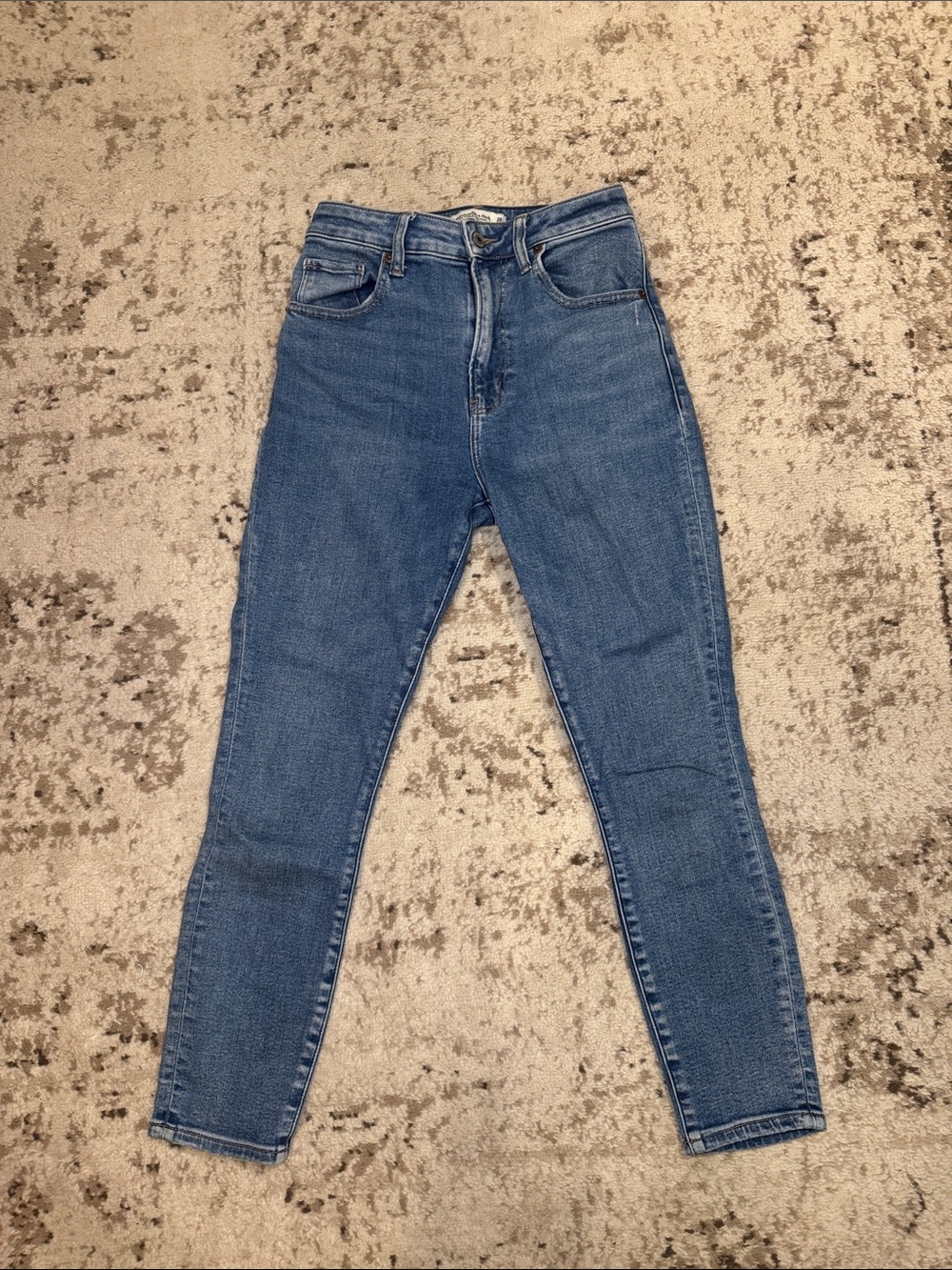 Abercrombie & Fitch Mid-Blue High-Rise Skinny Jeans